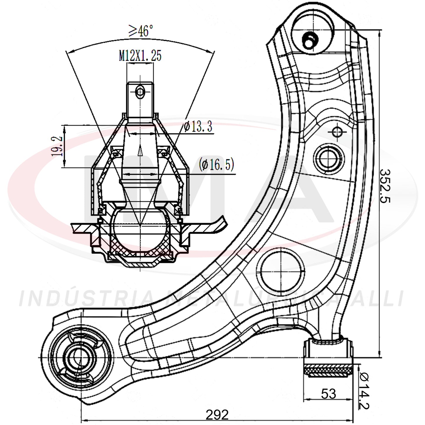 Bandeja da Suspensão - Dianteira - Lado Esquerdo - Com Buchas / Com Pivô