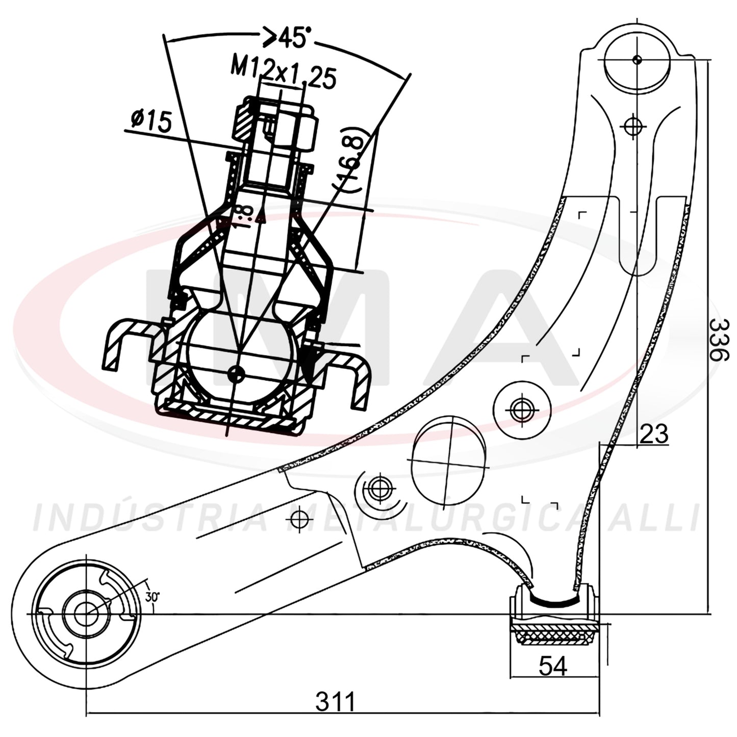 Bandeja da Suspensão - Dianteira - Lado Esquerdo - Com Buchas / Com Pivô