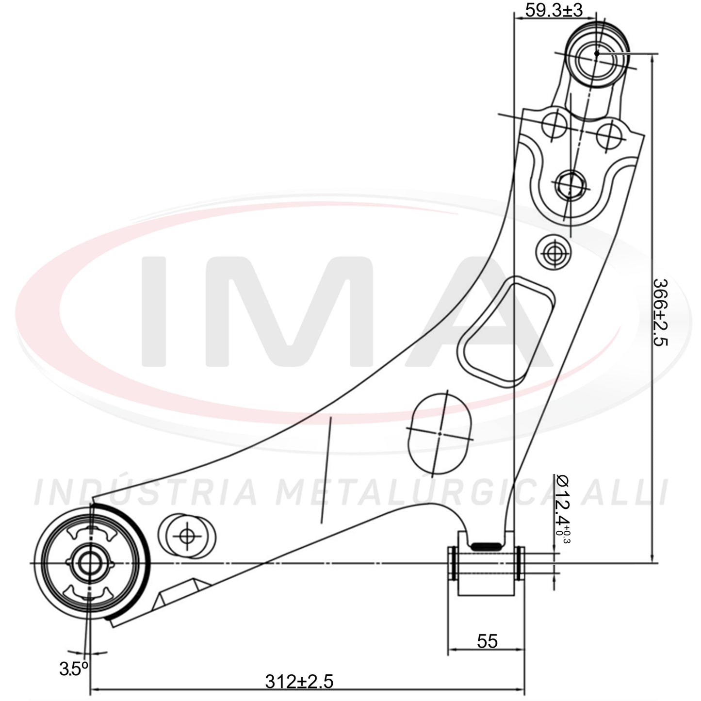 Suspension Arm - Front - Left - With bushings / Without ball joint