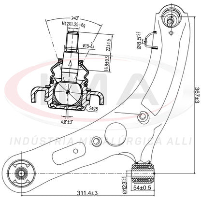 Suspension Arm - Front - Left - With Bushings / Ball Joint