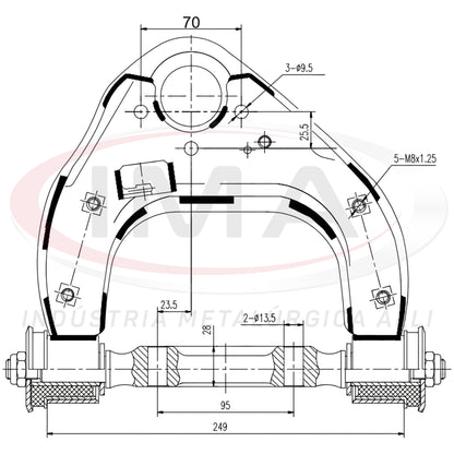 Front Upper Suspension Arm - Right - With bushings / Axle / Without ball joint