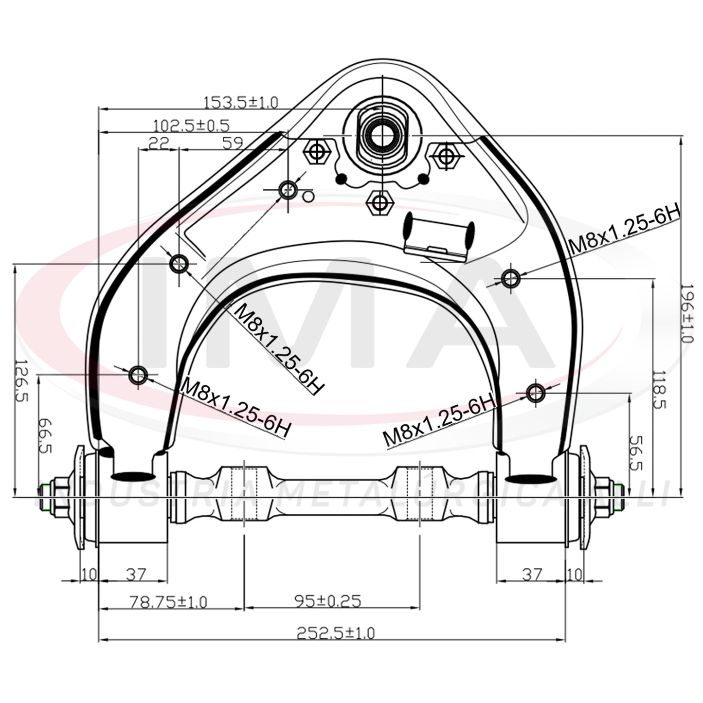 Front Upper Suspension Arm - Left - With Bushings / Axle / Ball Joint