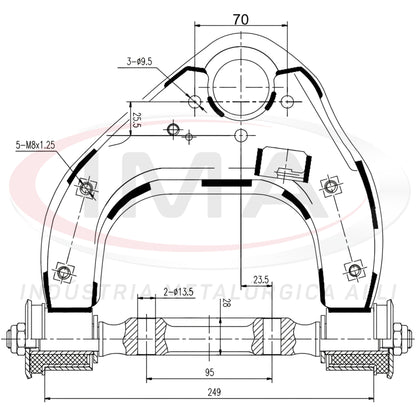 Front Upper Suspension Arm - Left - With bushings / Axle / Without ball joint