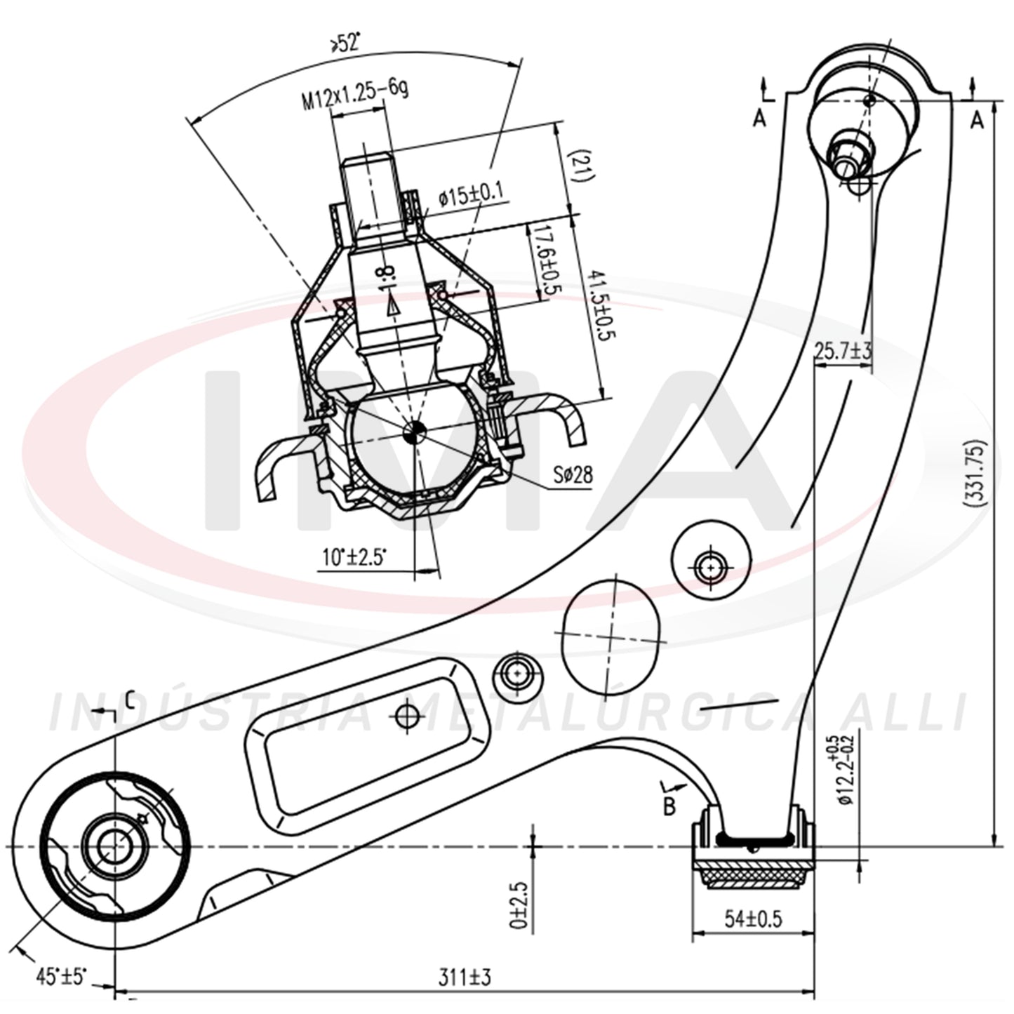 Suspension Arm - Right Side - With bushings / With ball joint