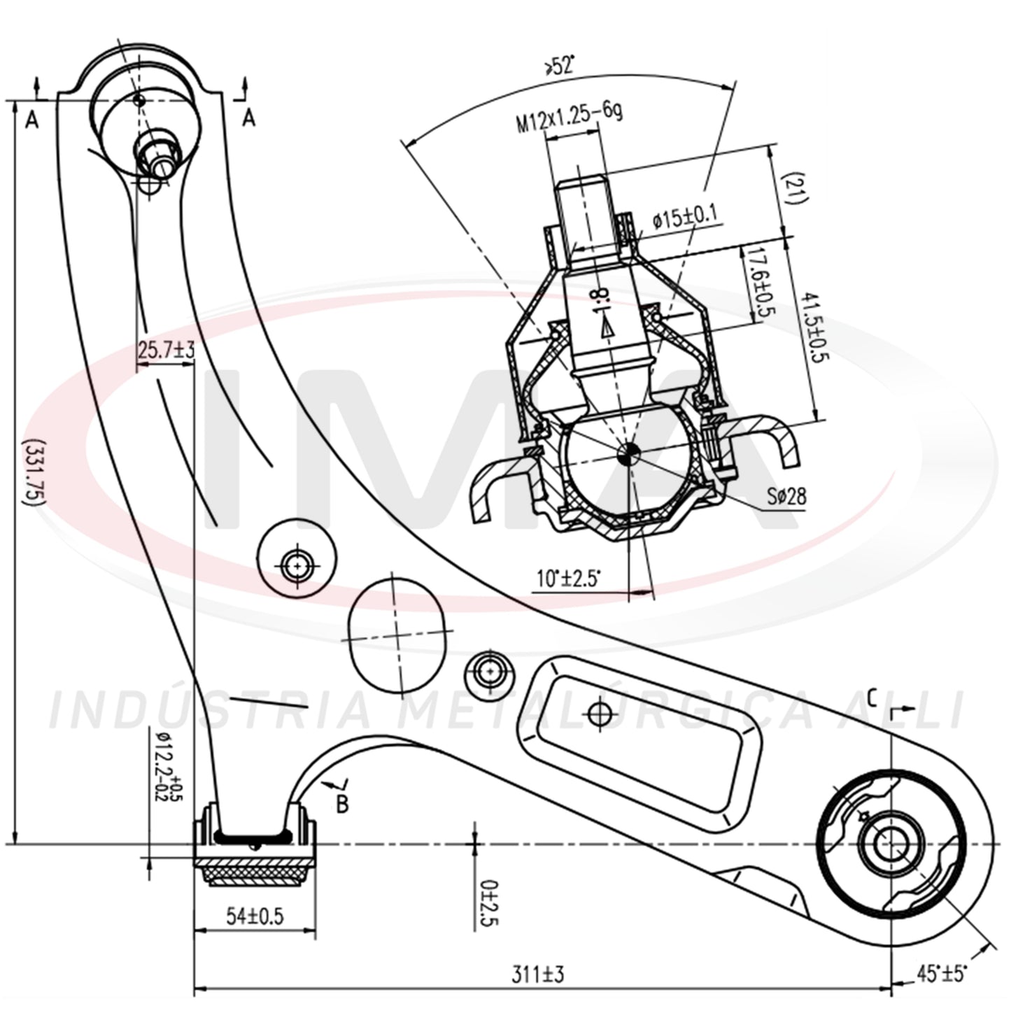 Suspension Arm - Left Side - With Bushings / With Ball Joint