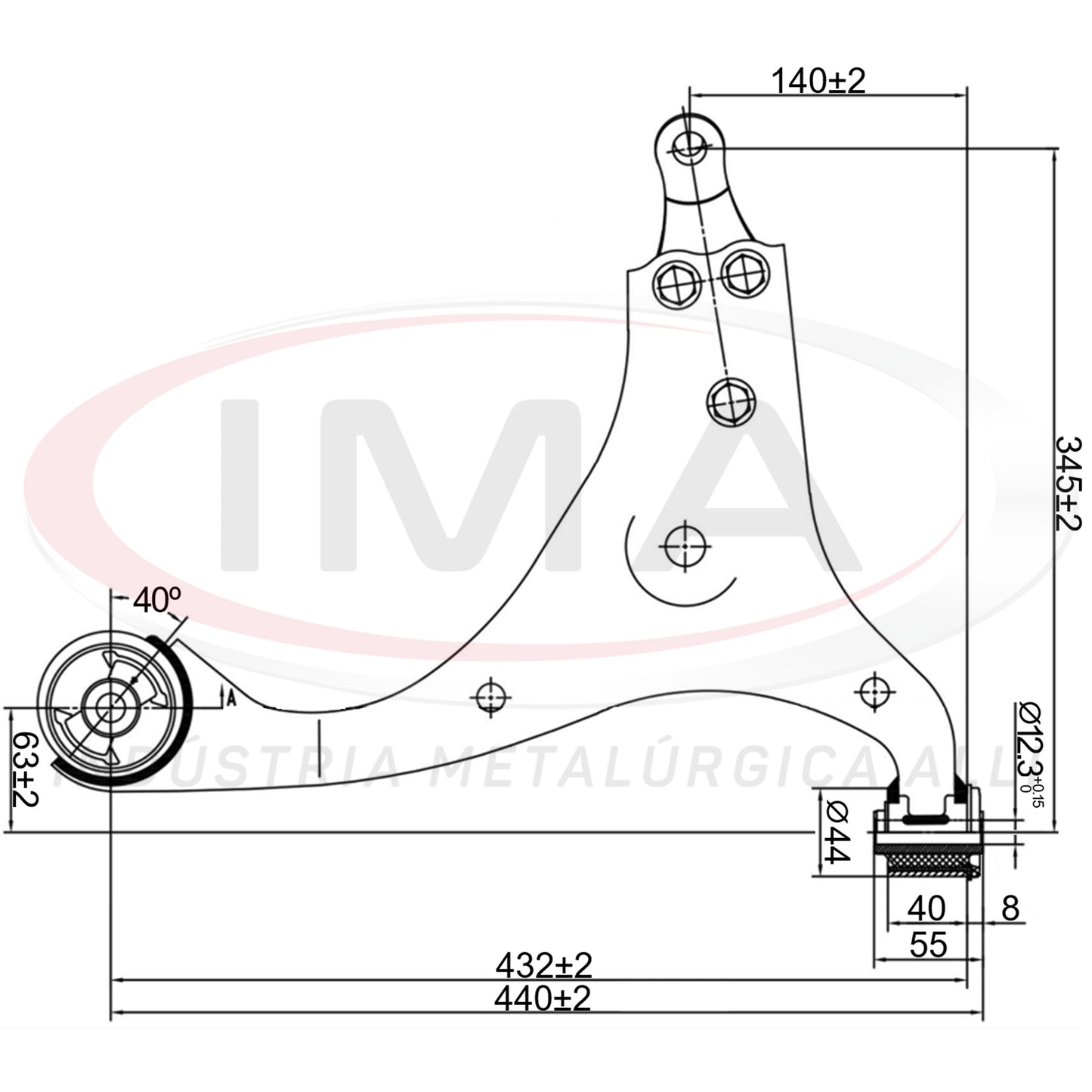 Suspension Arm - Front - Left - With bushings / Without ball joint