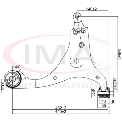 Suspension Arm - Front - Left - With bushings / Without ball joint