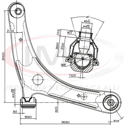 Suspension Arm - Front - Right - With Bushings / Ball Joint