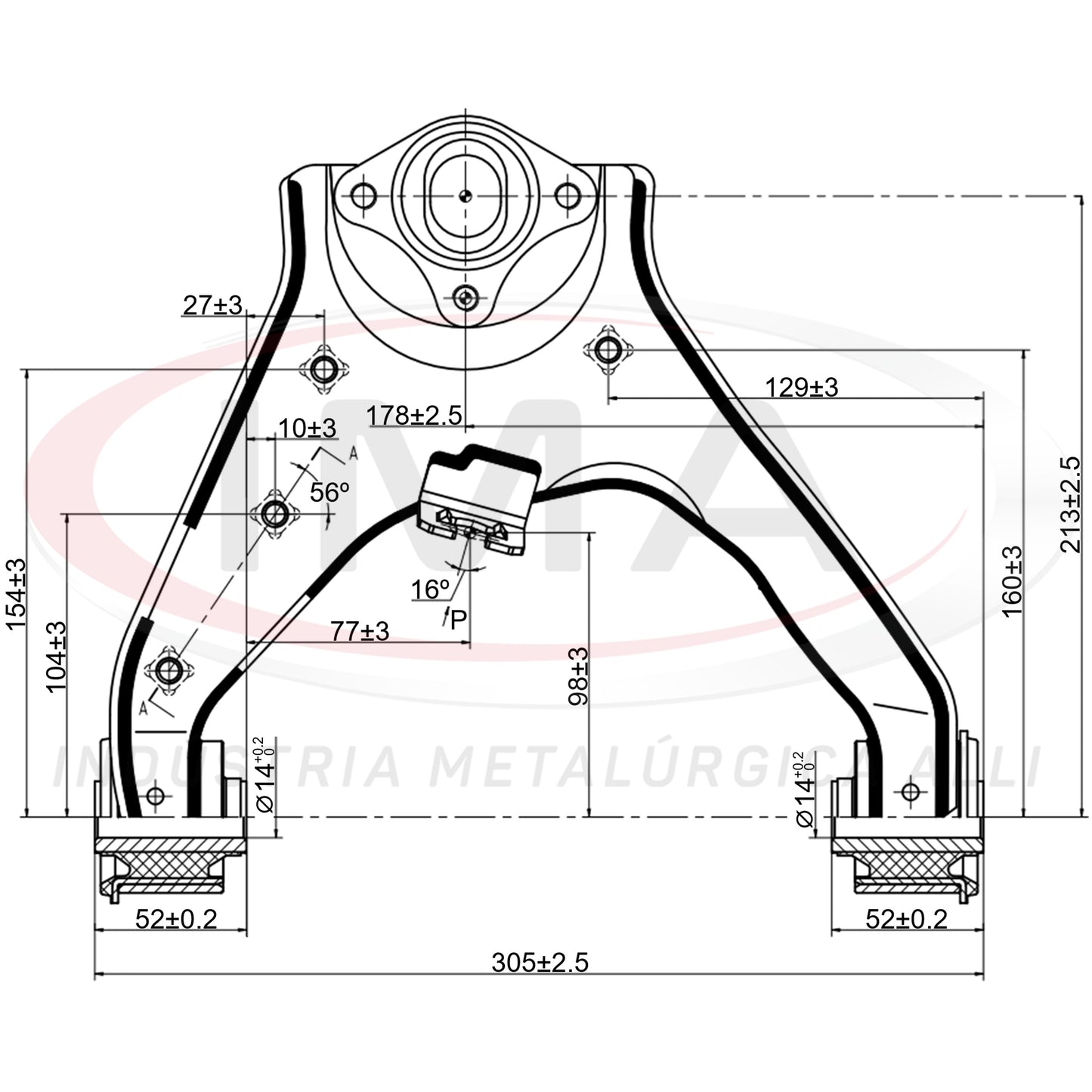 Front Upper Suspension Arm - Right - With bushings / Without ball joint