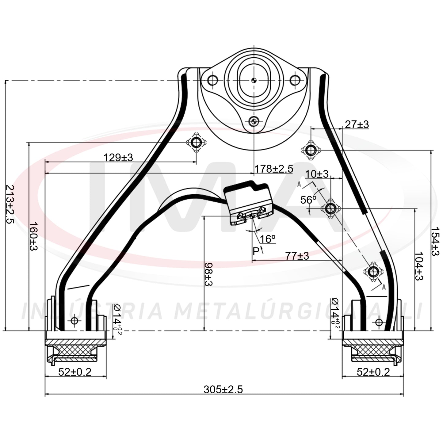 Front Upper Suspension Arm - Left - With bushings / Without ball joint