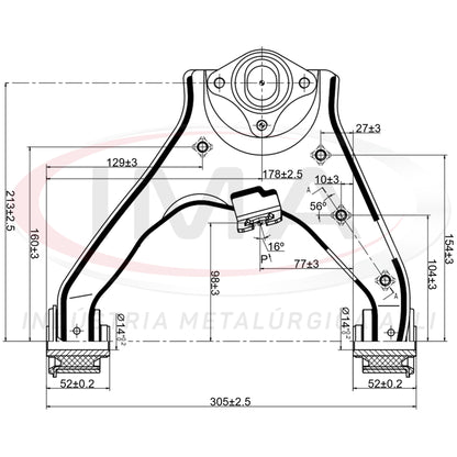 Front Upper Suspension Arm - Left - With bushings / Without ball joint