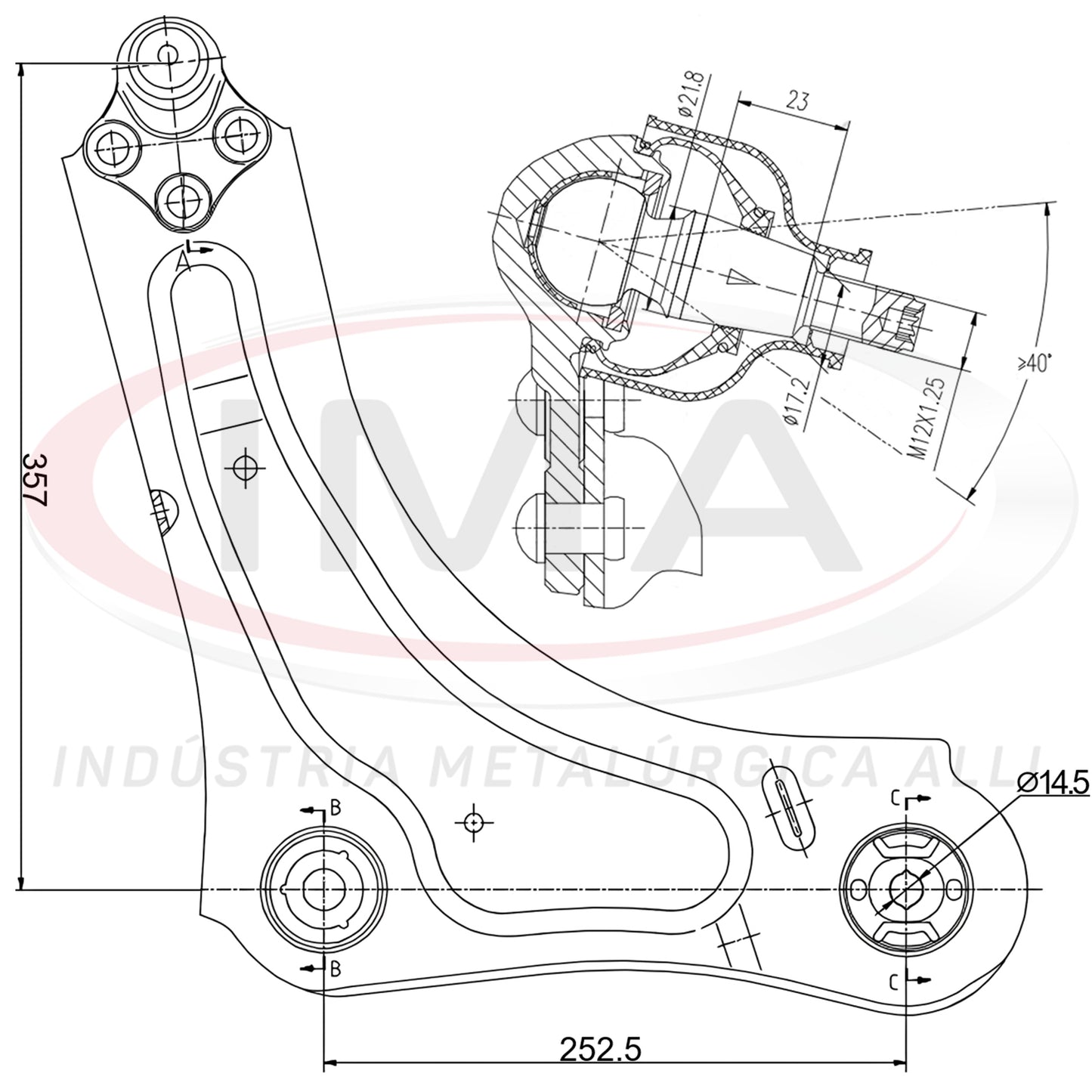 Front Lower Suspension Arm - Left Side - With Ball Joint