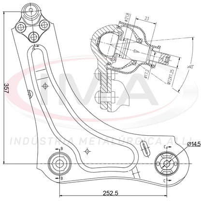 Front Lower Suspension Arm - Left Side - With Ball Joint