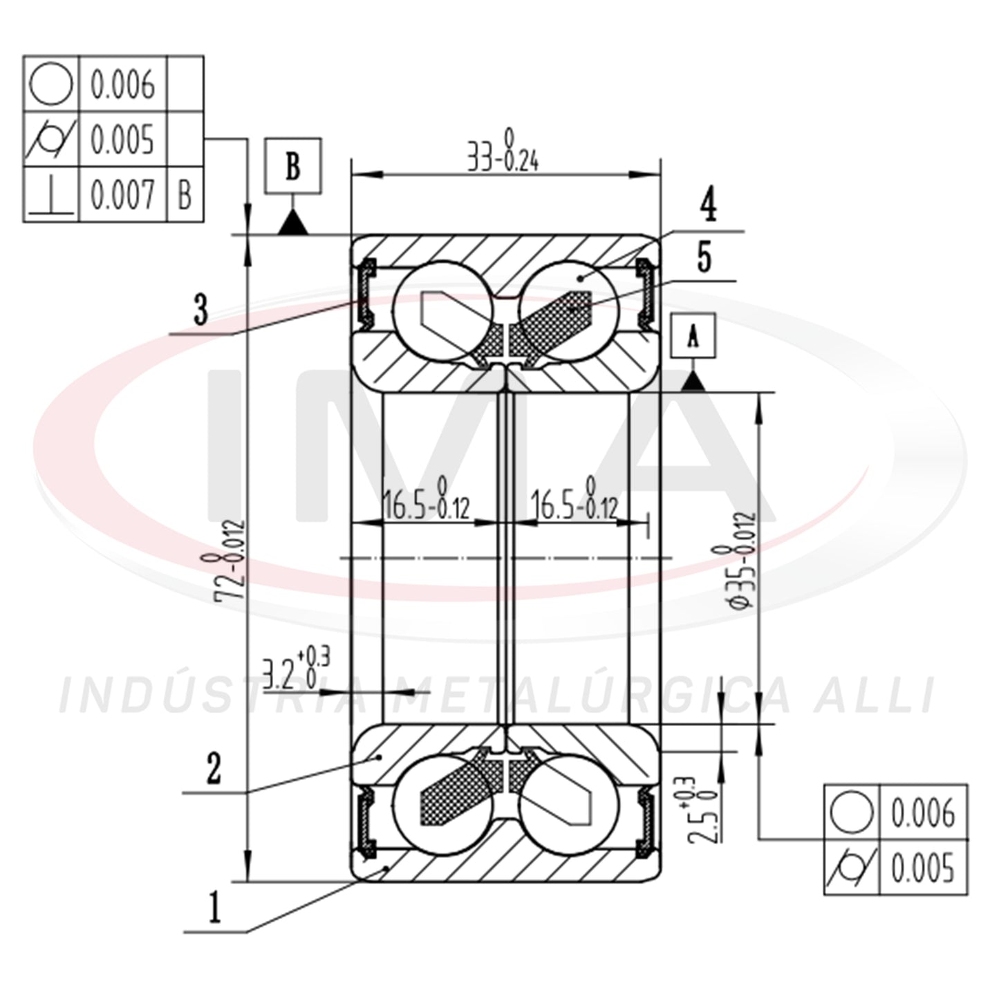 Cojinete de rueda delantera doble (unificado con ALR-446762)