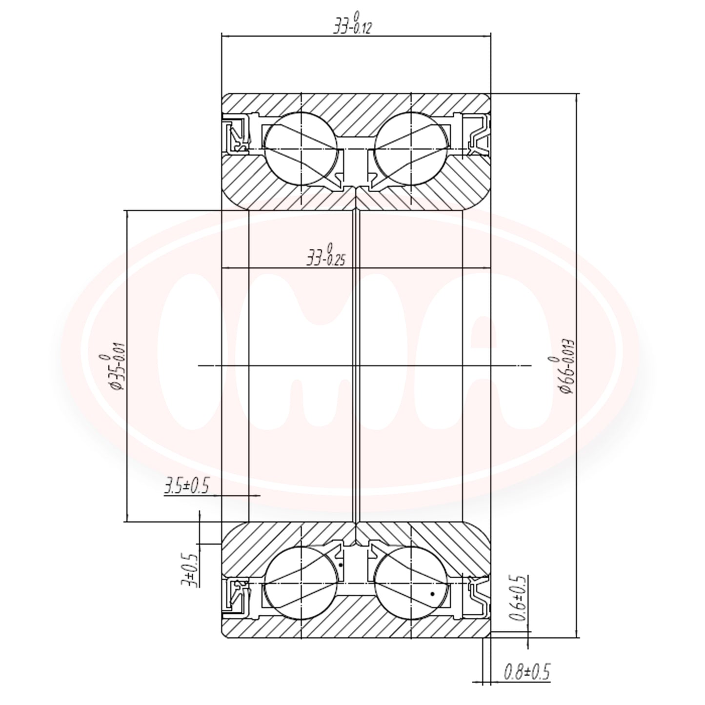 Front Wheel Bearing with Dual ABS