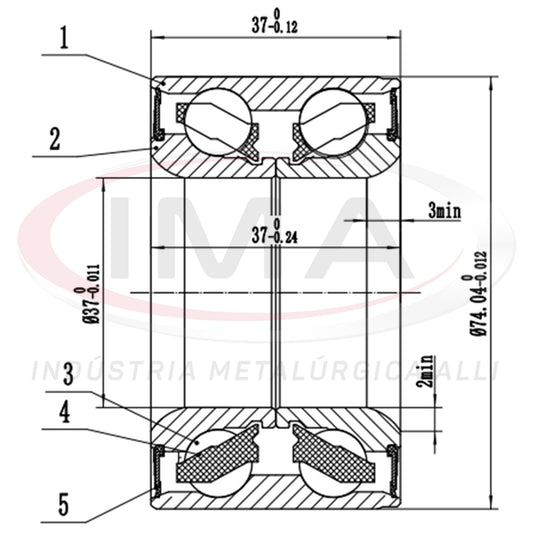 Front Wheel Bearing without ABS, Double