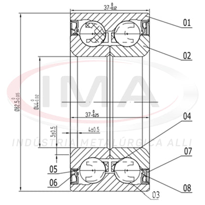 Front and Rear Wheel Bearing with Dual ABS