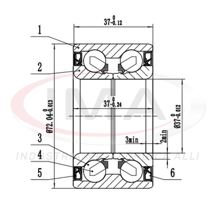 Double Front Wheel Bearing with ABS