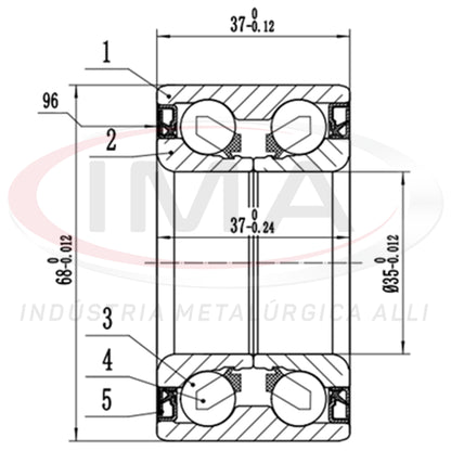 Front Wheel Bearing with Dual ABS