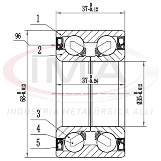 Front Wheel Bearing with Dual ABS