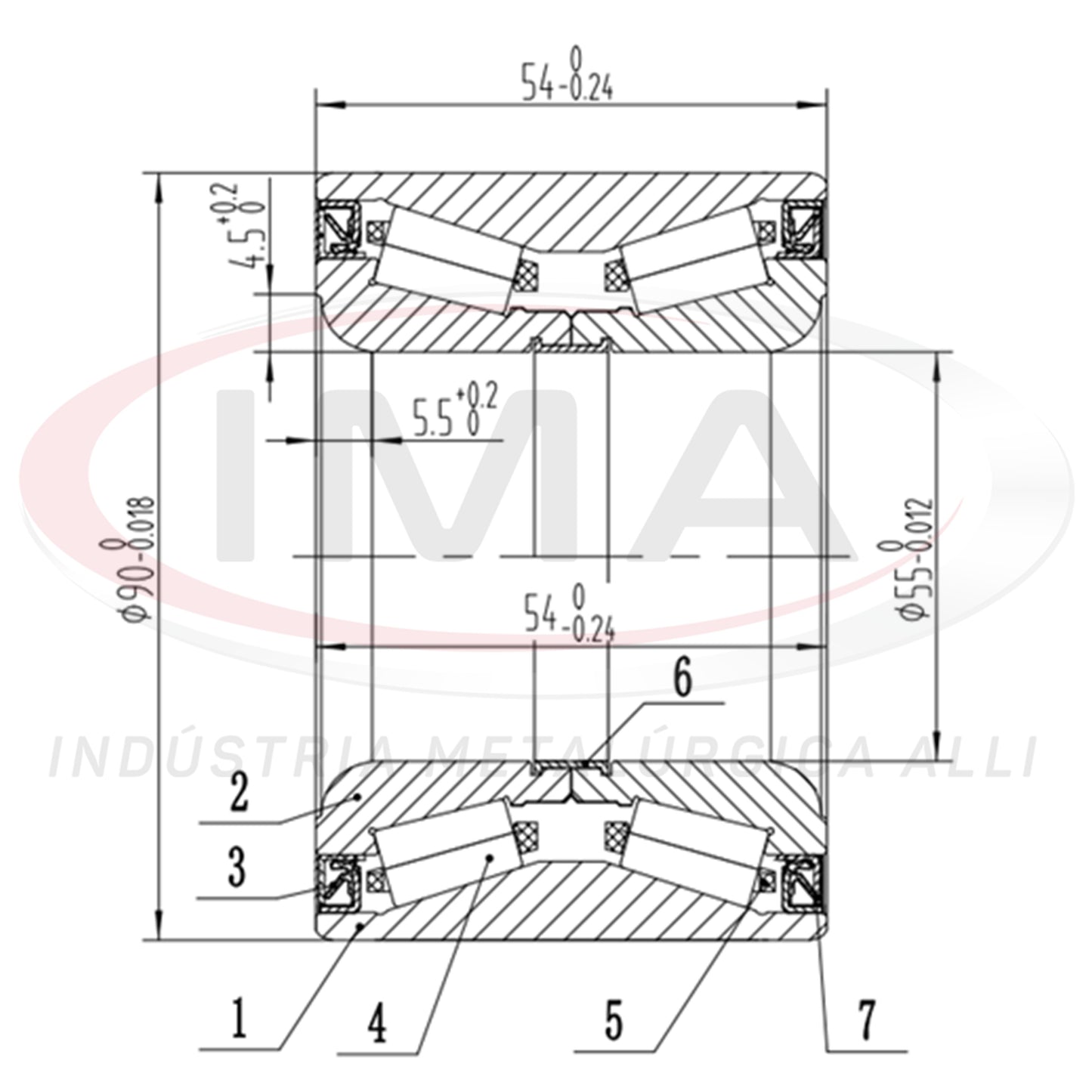 Front Wheel Bearing with ABS, Double Roller Bearing
