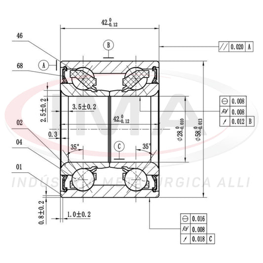 Double Front Wheel Bearing