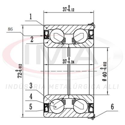 Double Front Wheel Bearing with ABS