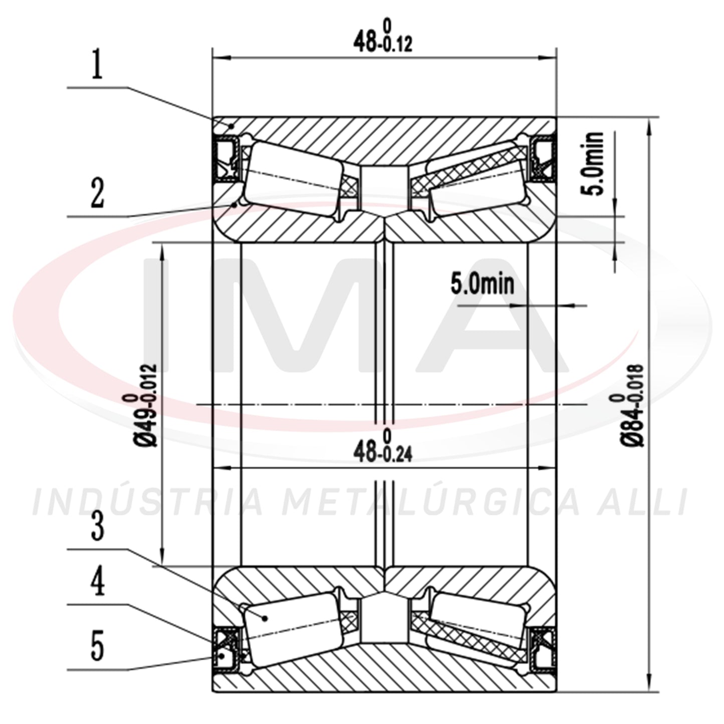Double Roller Bearing for Front and Rear Wheels