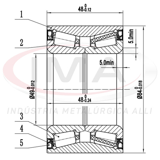 Double Roller Bearing for Front and Rear Wheels