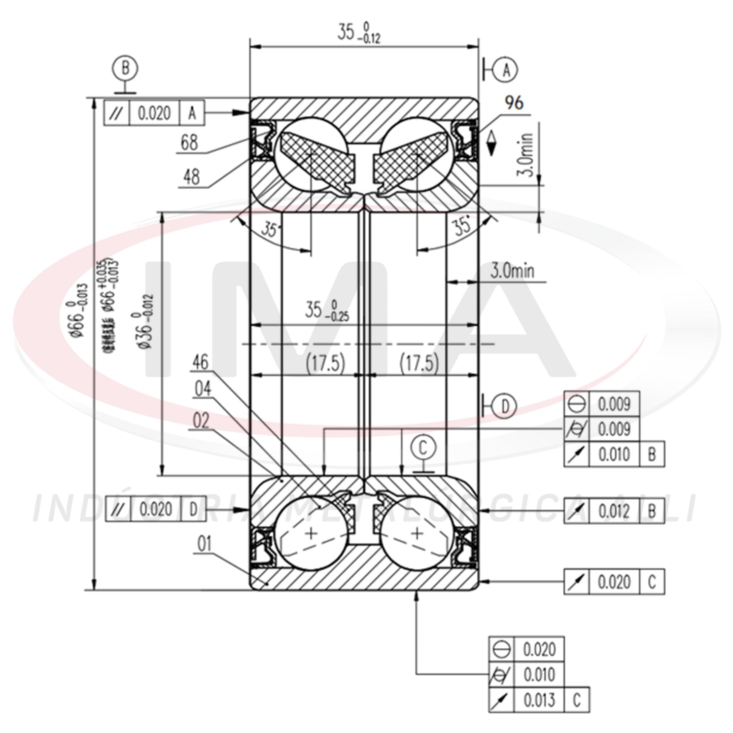 Front Wheel Bearing with Dual ABS