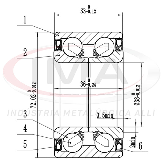 Double Front Wheel Bearing