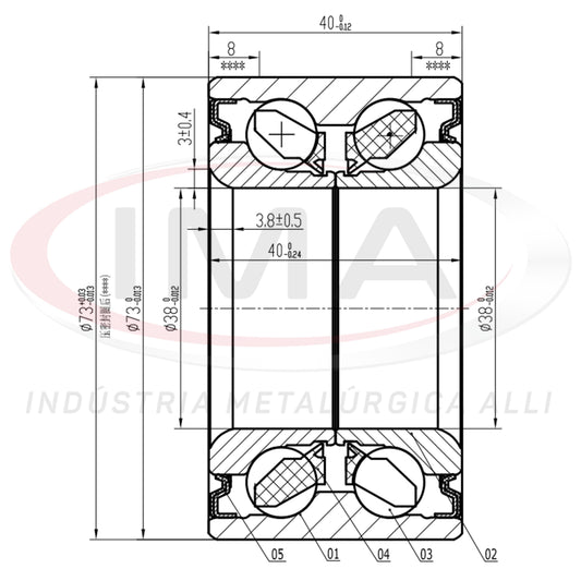 Double Front and Rear Wheel Bearing