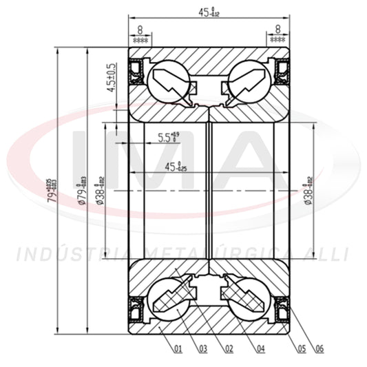 Double Rear Wheel Bearing