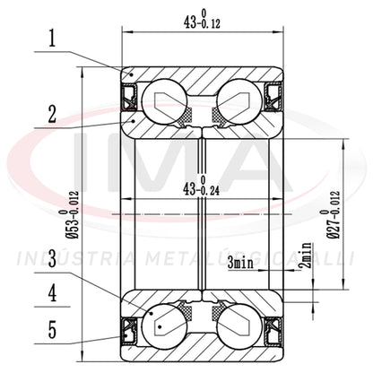 Double Rear Wheel Bearing (Spherical)