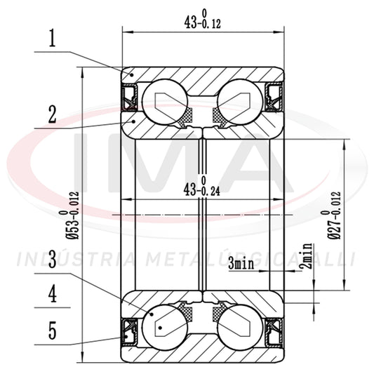 Double Rear Wheel Bearing (Spherical)