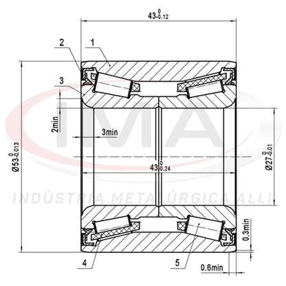 Double Rear Wheel Bearing (Roller Bearing)