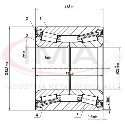 Double Rear Wheel Bearing (Roller Bearing)