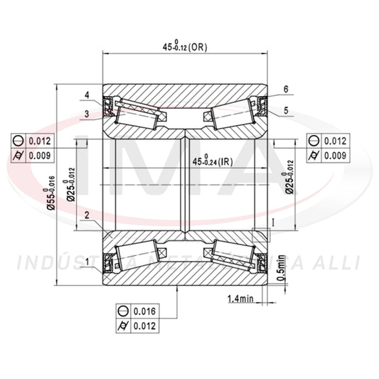 Double Roller Rear Wheel Bearing