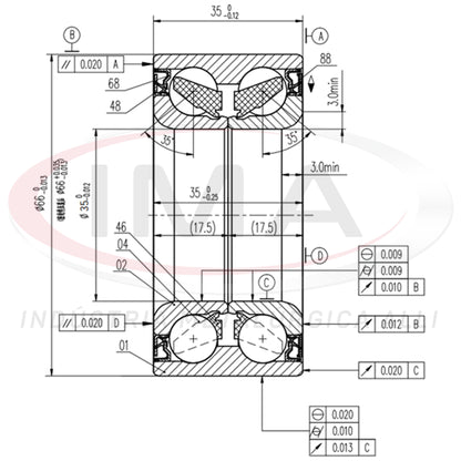 Rolamento de Roda Dianteira c/ABS DUPLO