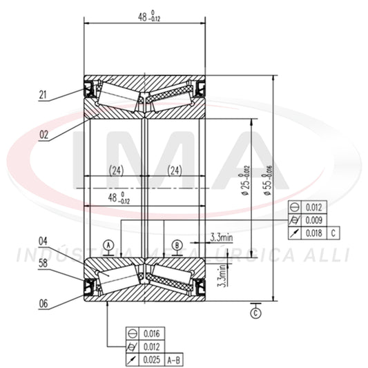 Double Roller Rear Wheel Bearing