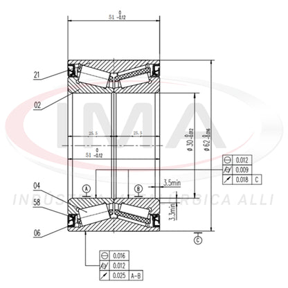 Double Roller Rear Wheel Bearing