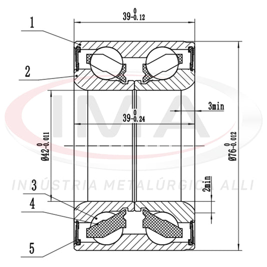 Double Front and Rear Wheel Bearing
