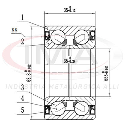 Front Wheel Bearing with Dual ABS