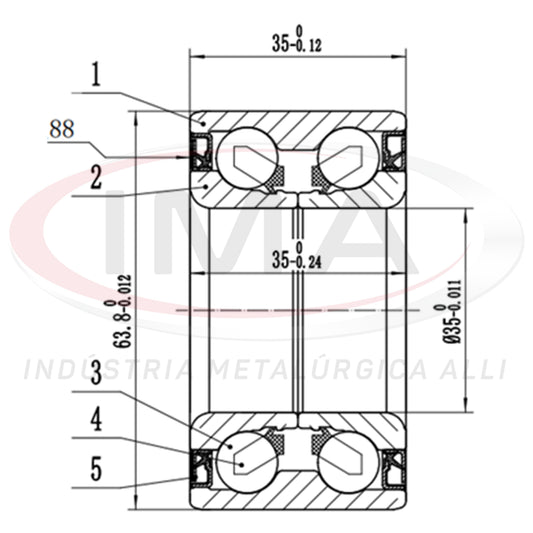 Front Wheel Bearing with Dual ABS