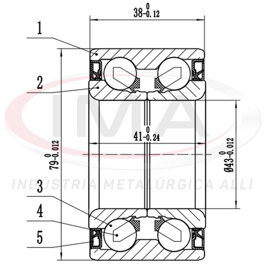 Front Wheel Bearing without ABS, Double