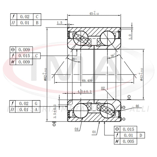 Double Front and Rear Wheel Bearing