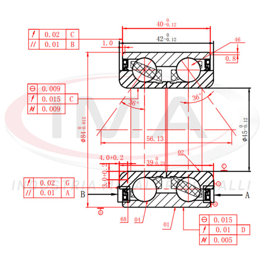 Front and Rear Wheel Bearing with Dual ABS