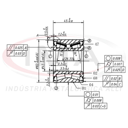 Double Roller Bearing for Front and Rear Wheels