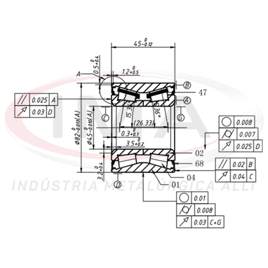 Double Roller Bearing for Front and Rear Wheels
