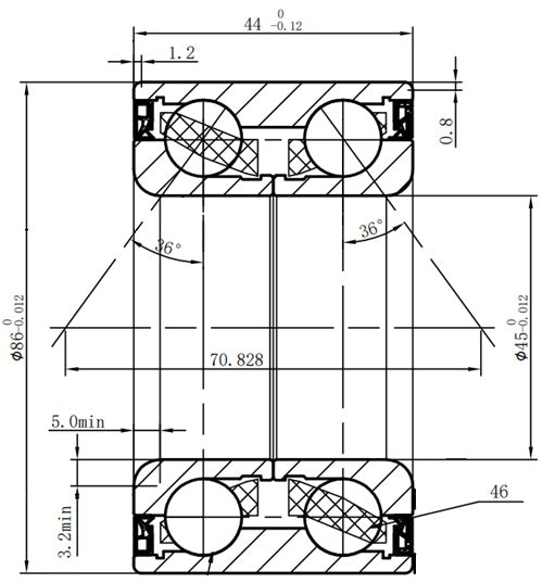 Front Wheel Bearing with Dual ABS